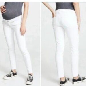 Paige skinny ankle white maternity jeans